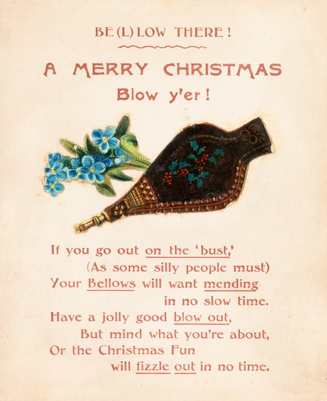 Conjunto de foles, cartão de Natal de English School