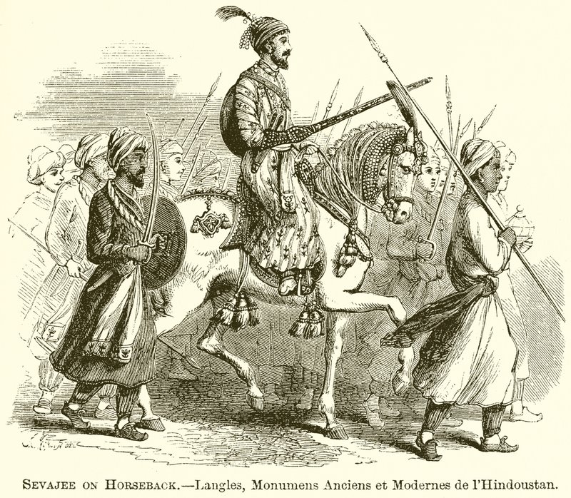 Sevajee a cavalo ---- Langles, Monumens antigos e modernos do Hindustão de English School