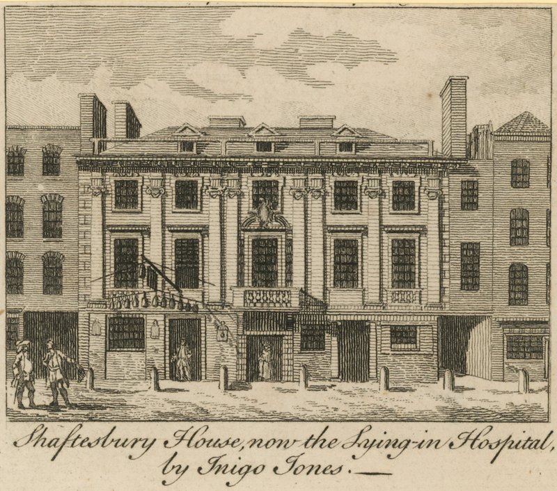 Shaftesbury House, agora o mentiroso no hospital, projetado por Inigo Jones de English School