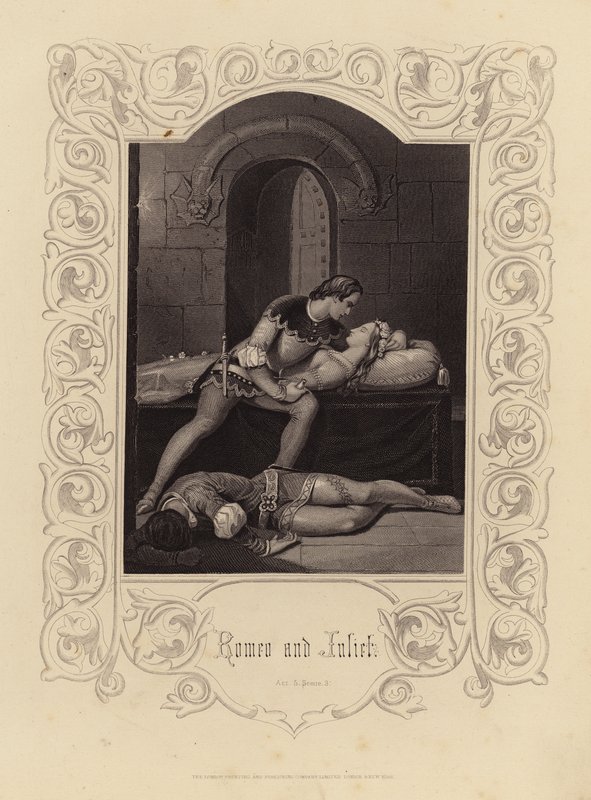 Shakespeare: Romeu e Julieta, Ato 5, Cena 3 (gravura) de English School