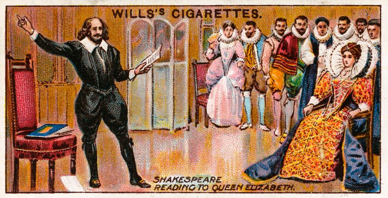 Shakespeare lendo para a rainha Elizabeth de English School