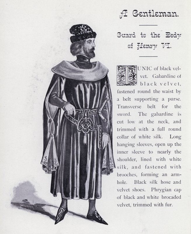 O Rei Ricardo III de Shakespeare: um cavalheiro, guarda do corpo de Henrique VI (litho) de English School