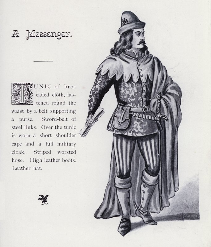 O Rei Ricardo III de Shakespeare: Um Mensageiro (litho) de English School