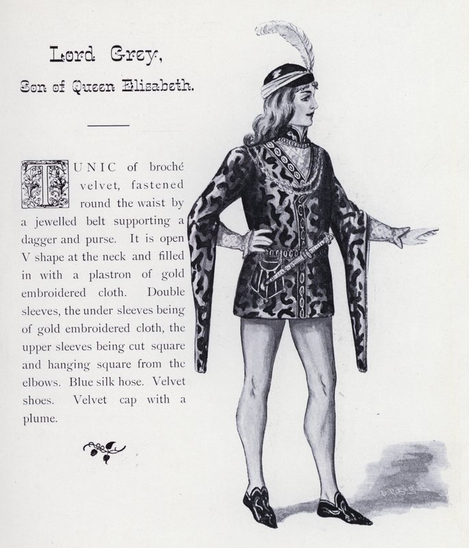 O Rei Ricardo III de Shakespeare: Lord Grey, Filho da Rainha Isabel (litho) de English School