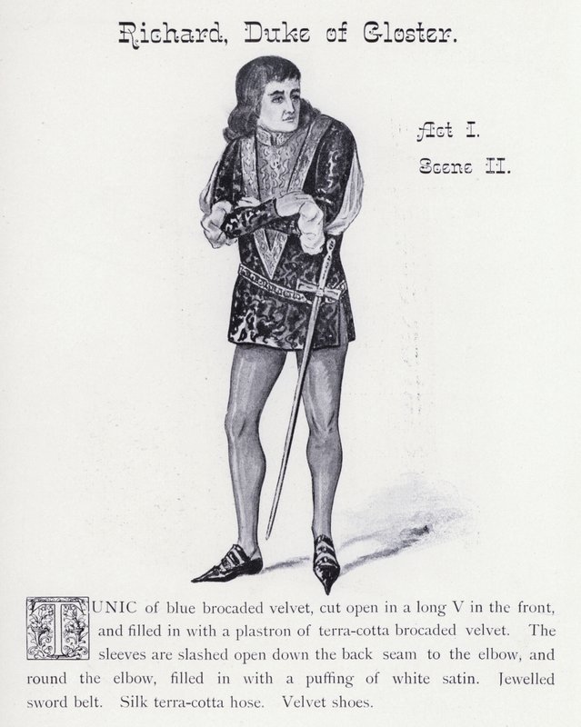 O Rei Ricardo III de Shakespeare: Ricardo, Duque de Gloster, Acto I, Cena II (litho) de English School