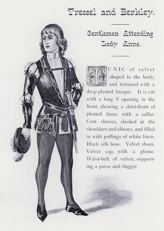 O Rei Ricardo III de Shakespeare: Tressel e Berkley, Cavalheiros que assistem Lady Ana (litho) de English School