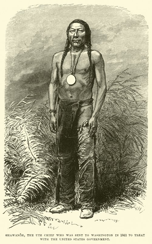 Shawanoh, o chefe Ute que foi enviado a Washington em 1863 para tratar com o governo dos Estados Unidos de English School