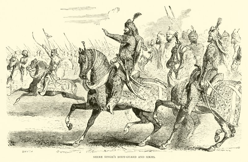 Shere Singhs guarda-costas e sikhs de English School
