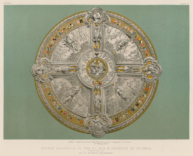 Escudo Apresentado ao Príncipe e Princesa da Prússia Executado por Sy e Wagner Bruxelas de English School