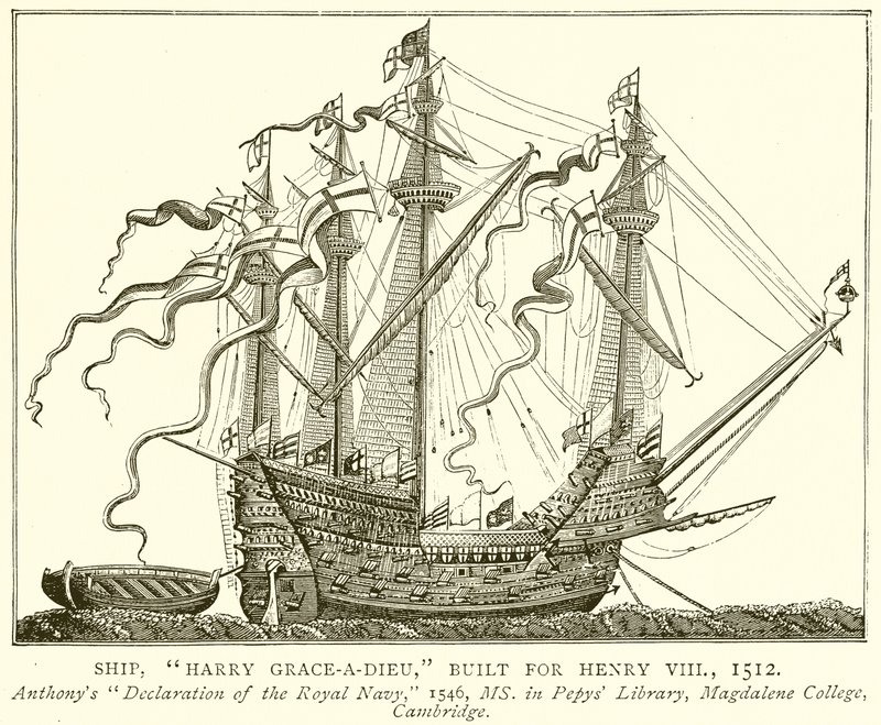 Nave, Harry Grace-a-Dieu, construído para Henrique VIII, 1512 de English School