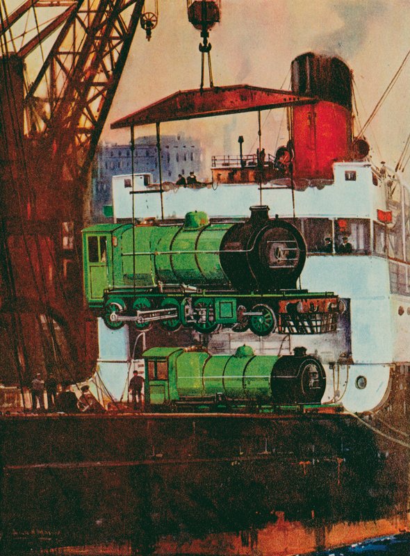 Locomotivas de transporte marítimo (cor litho) de English School