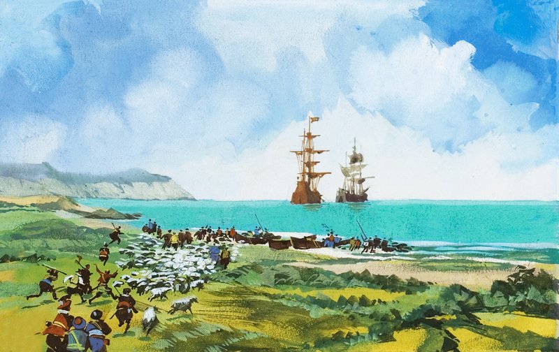 Chegando navios de English School