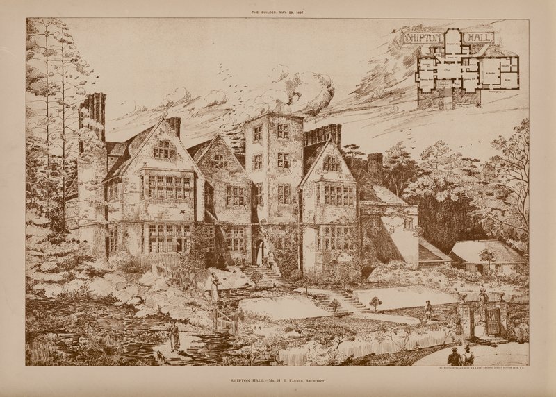 Shipton Hall (gravura) de English School