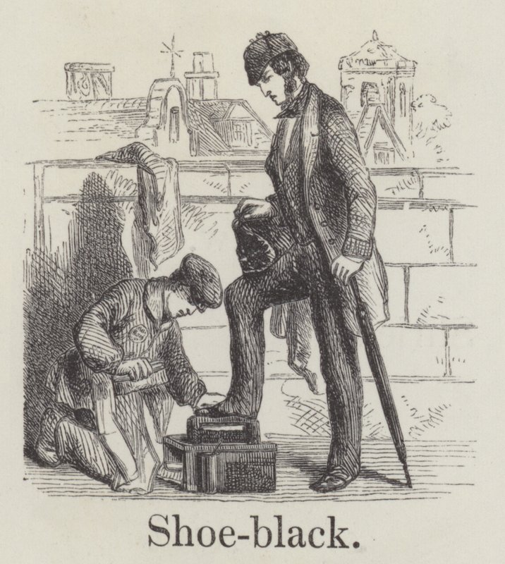 Shoeblack (gravura) de English School