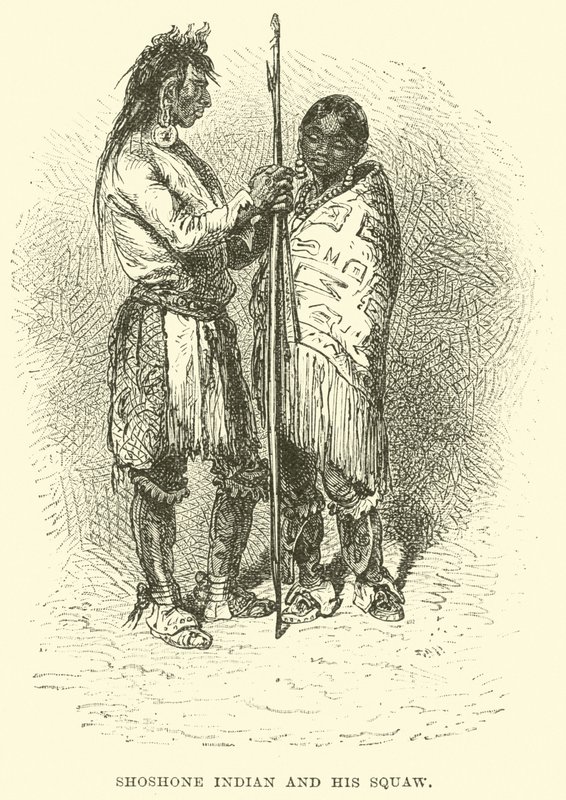 Shoshone Indian e sua Squaw de English School