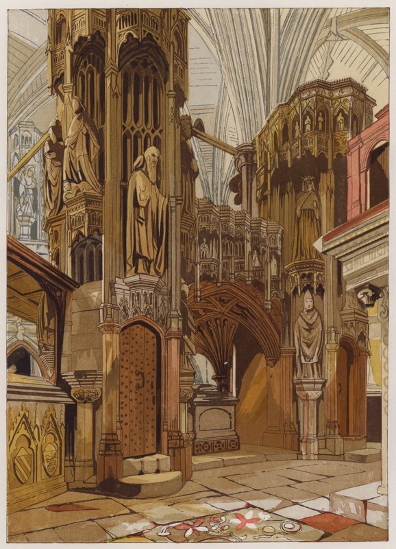 Santuário de Henrique Quinto (cor litho) de English School
