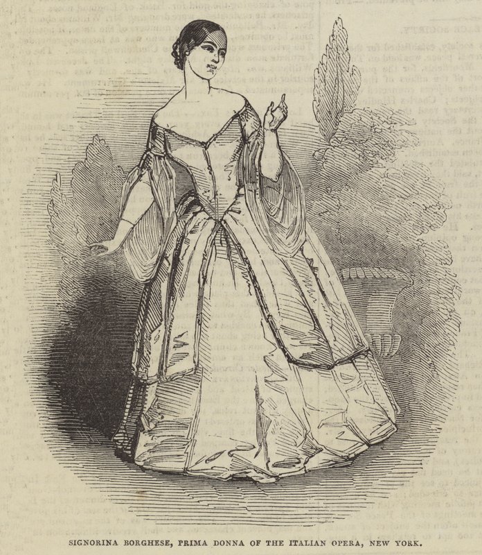 Signorina Borghese, primeira mulher da ópera italiana, em Nova York de English School