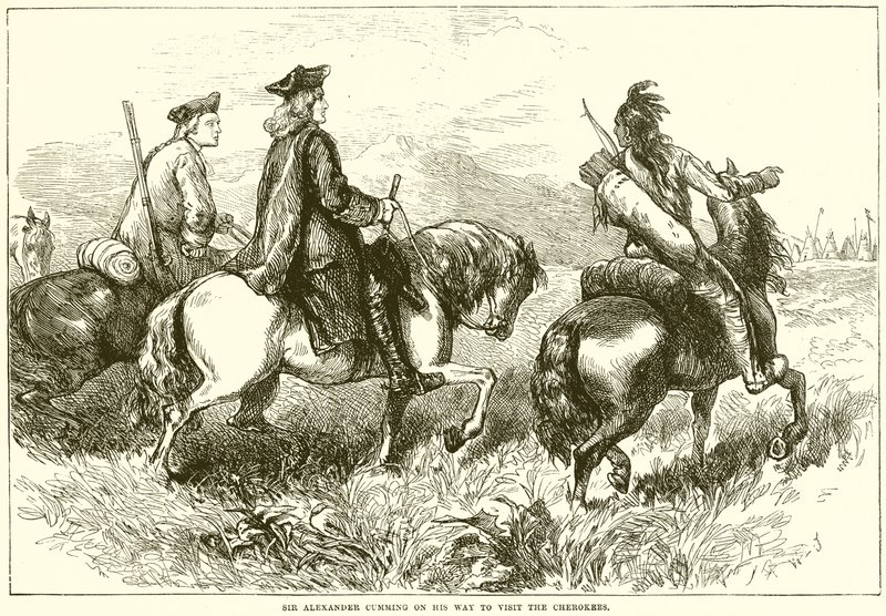 Sir Alexander cumming em seu caminho para visitar os Cherokees de English School