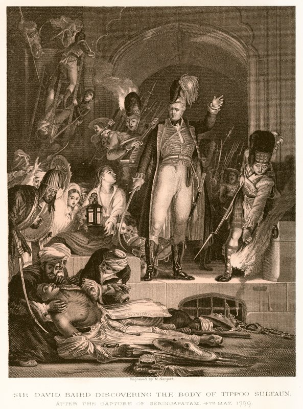 Sir David Baird descobrindo o corpo de Tippoo Sultan de English School