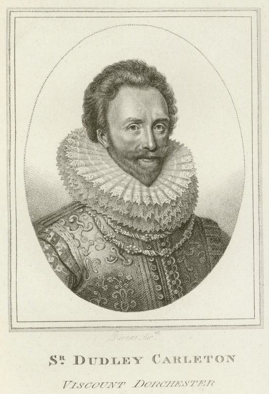 Sir Dudley Carleton, Visconde Dorchester (gravura) de English School