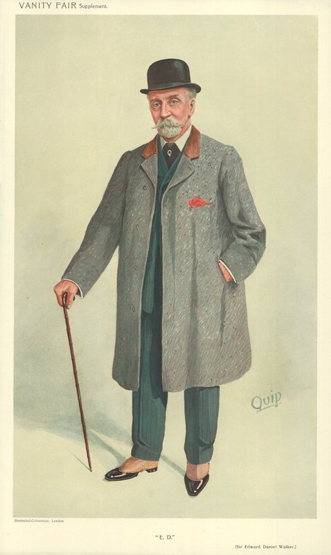 Sir Edward Daniel Walker, ED, 13 de outubro de 1909, desenho animado da Vanity Fair de English School