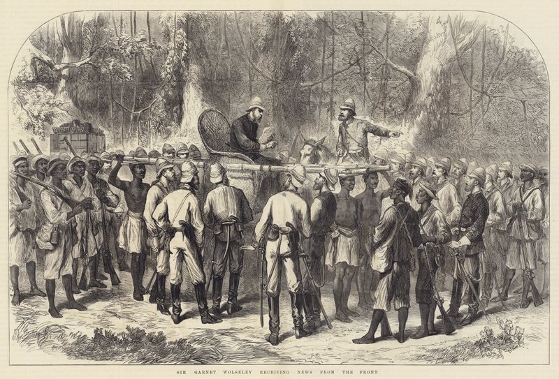 Sir Garnet Wolseley recebendo Notícias da Frente (gravação) de English School