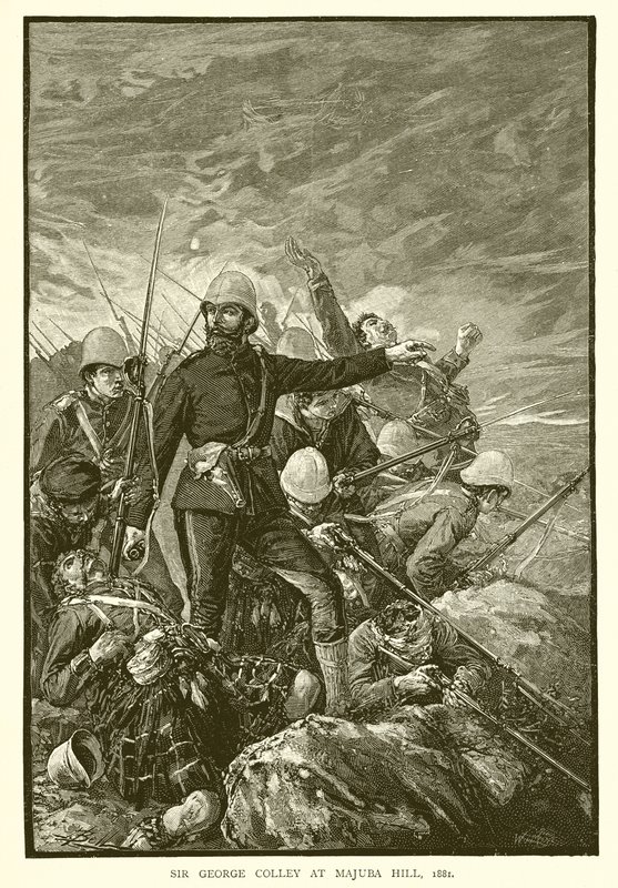 Sir George Colley em Majuba Hill, 1881 de English School