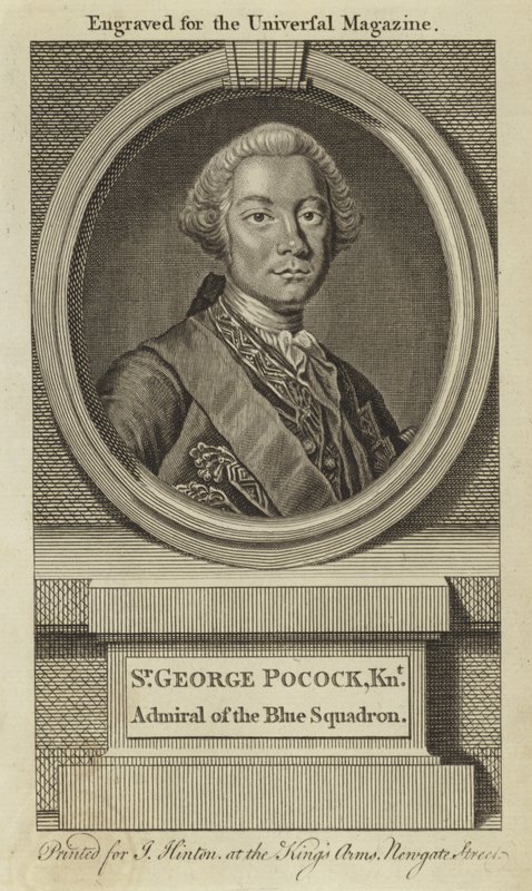 Sir George Pocock, Cavaleiro, Almirante do Esquadrão Azul de English School