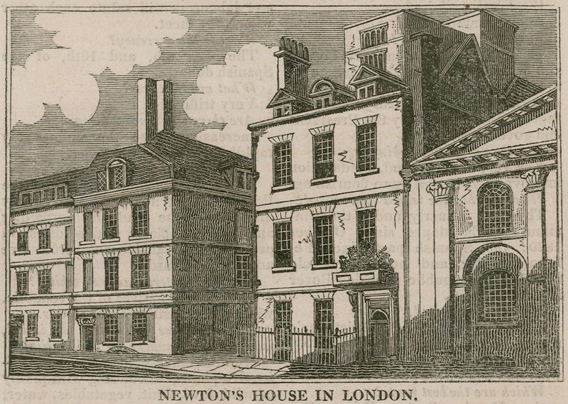 Sir, Isaac, newtons, casa, st martins, rua, leicester, quadrado, londres de English School