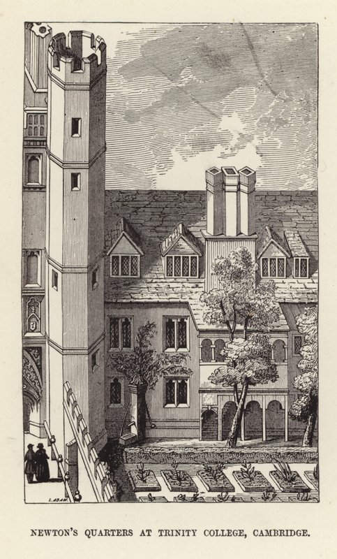 Quartos de Sir Isaac Newtons no Trinity College, em Cambridge de English School