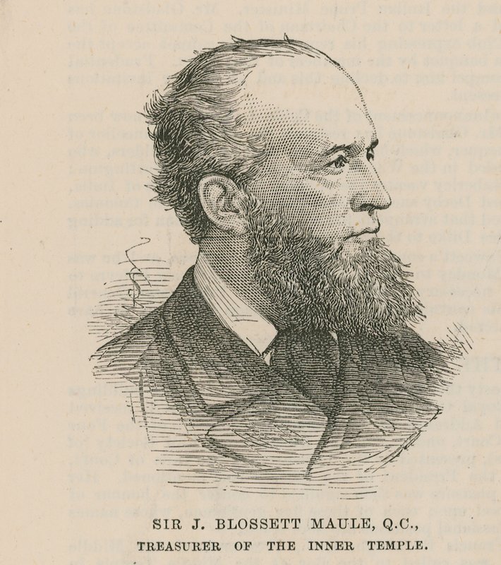 Sir J Blossett Maule, tesoureiro do Templo Interior de English School