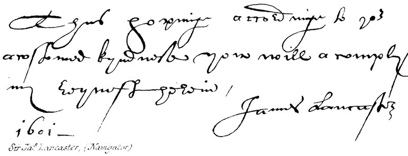 Sir Jas Lancaster, (Navegador) de English School