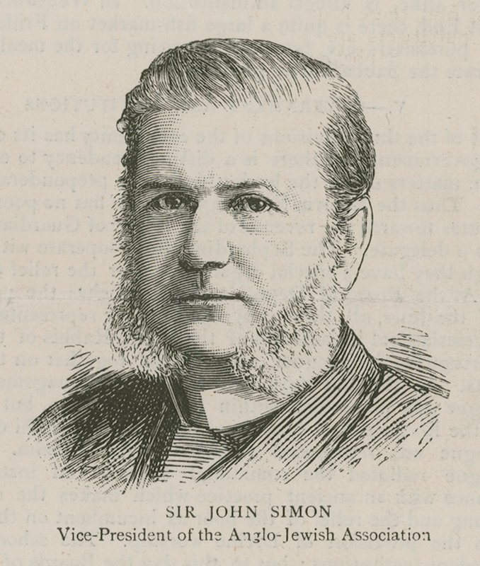 Sir John Simon, vice-presidente da Associação Anglo-Judaica de English School