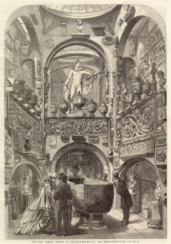 Museu Sir John Soanes em Lincolns-Inn-Fields: a sala do sarcófago de English School