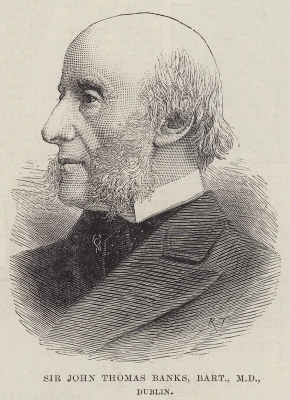 Sir John Thomas Banks, Baronet, MD, Dublin (gravura) de English School
