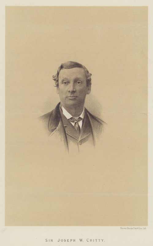 Sir Joseph W Chitty (litho) de English School