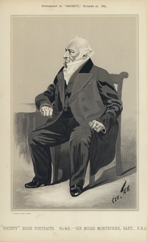 Sir Moses Montefiore (cor litho) de English School