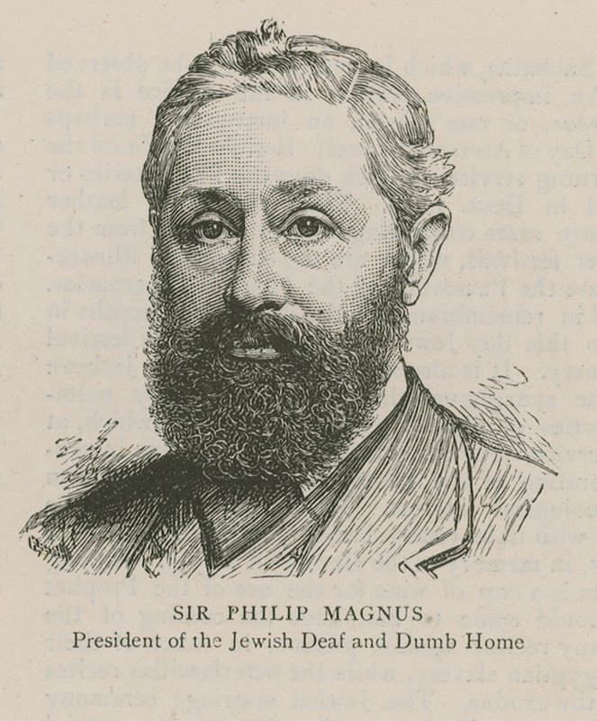 Sir Philip Magnus, Presidente do Jewish Deaf and Dumb Home de English School