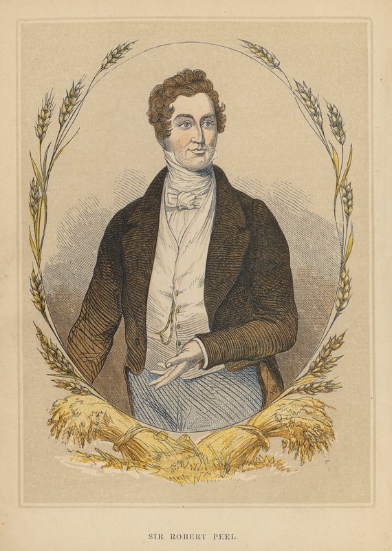 Sir Robert Peel (gravura a cores) de English School