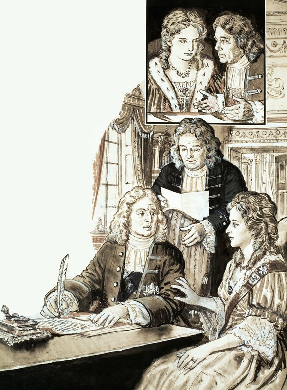 Sir Robert Walpole e o rei George II de English School