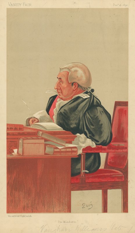 Sir Roland Vaughan Williams, O Mandarim, 13 de dezembro de 1890, desenho animado da Vanity Fair de English School