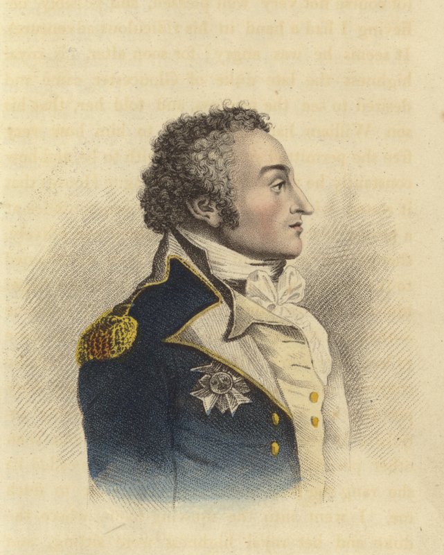 Sir Sidney Smith, almirante britânico (gravura a cores) de English School