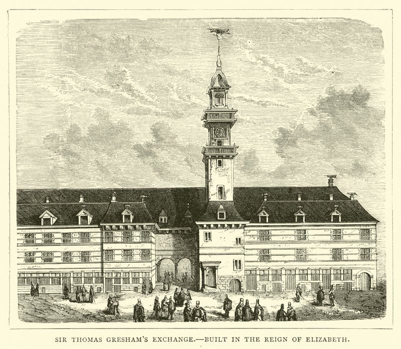 Sir Thomas Greshams Exchange, construído no reinado de Elizabeth de English School