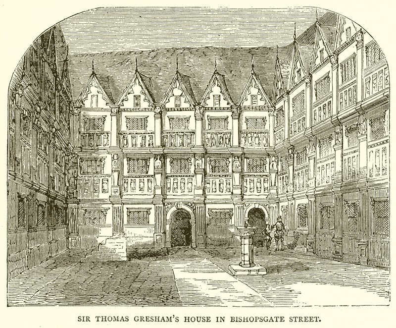 Sir Thomas Greshams House na Rua Bishopsgate de English School