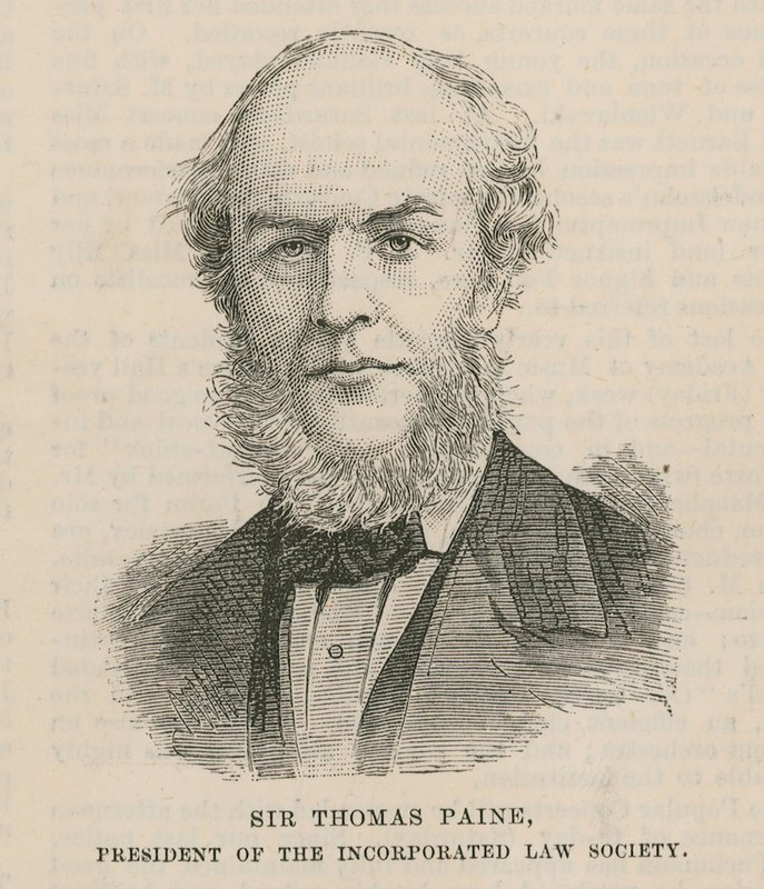 Sir Thomas Paine, presidente da Sociedade Jurídica Incorporada de English School