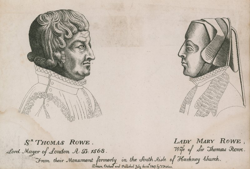 Senhor Thomas Rowe, Lord Mayor de Londres 1568 e Lady Mary Rowe de English School