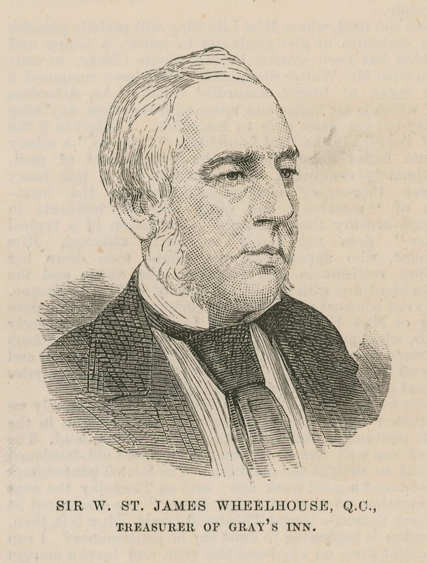 Sir W St. James Wheelhouse, tesoureiro da Grays Inn de English School