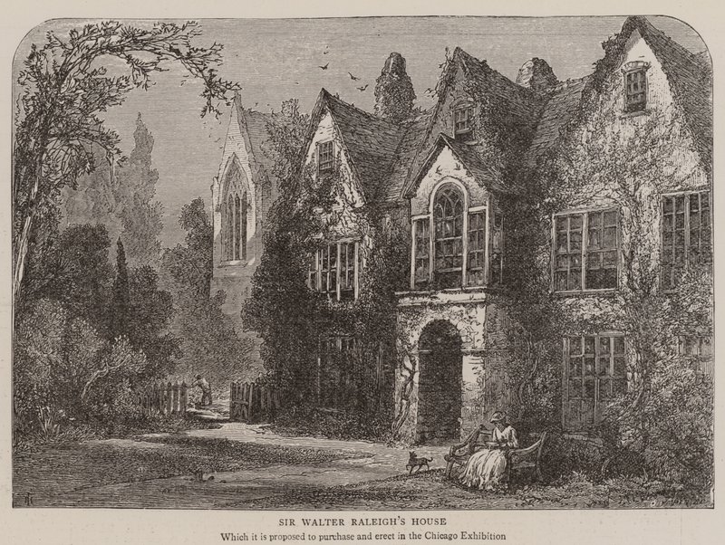 Casa de Sir Walter Raleigh (gravura) de English School