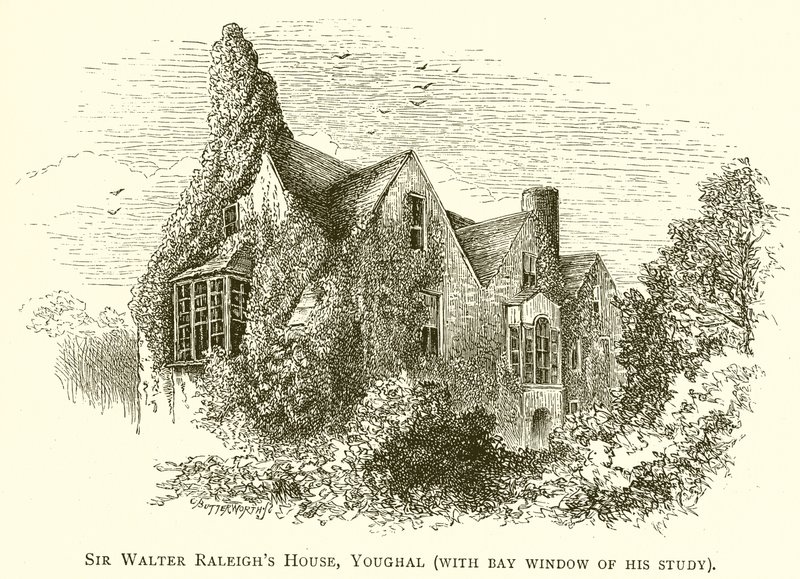 Casa de Sir Walter Raleighs, Youghal (com a janela da baía de seu estudo) de English School