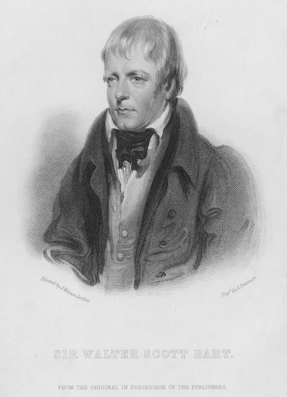 Sir Walter Scott, Baronet (gravura) de English School